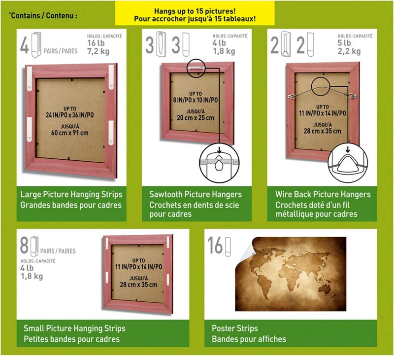Command Picture Hanging Kit, Hang up to 15 Pictures, Including Picture Hanging Strips, Poster Strips & Picture Hangers for Christmas Decorations, Damage-Free Hanging with Strips - Image 5